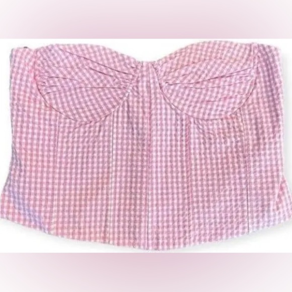 Zara Women’s Pink Gingham Corset Bustier